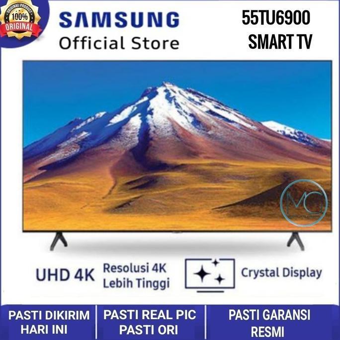 TERLARIS SAMSUNG 55 INCH LED TV 55TU6900 SMART TV 4K CRYSTAL UHD NEW 2020