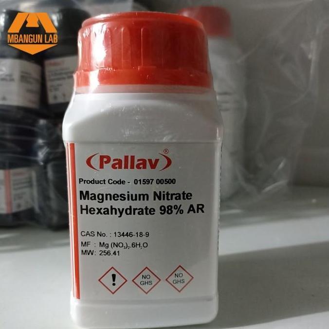 Magnesium nitrate hexahydrate 98% AR Pallav 500g ecer 50g