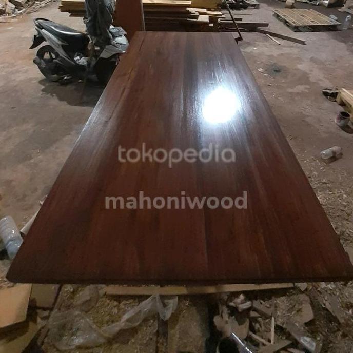 TERLARIS TOP TABLE MEJA KAYU MAHONI 140X35X2.7-3CM