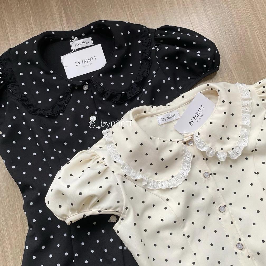NEW DEALS BLOUSE TOP POLKADOT CROP BLOUSE ATASAN WANITA | BLOUSE POLKADOT | CROP ATASAN CROP WANITA 