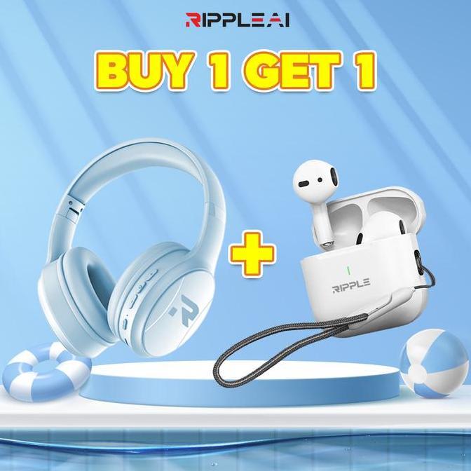 Lansungkirim- Bundle Ripple Rippods Bluetooth Headphones Rhb A011 Noise Cancelling High Quality Heav