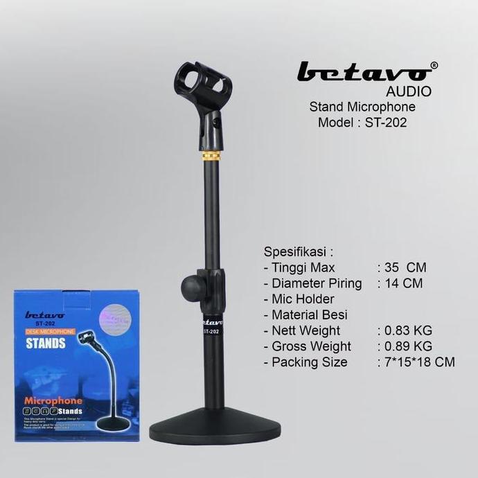 Stand Mic Meja Full Besi / Stand Mic Betavo St 202 Full Besi Top