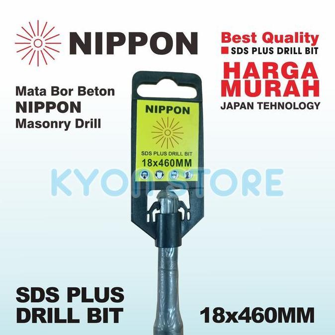 Mata Bor Beton Sds M18 X 460Mm Nippon Sds Plus Pro Masonry Drill Asli