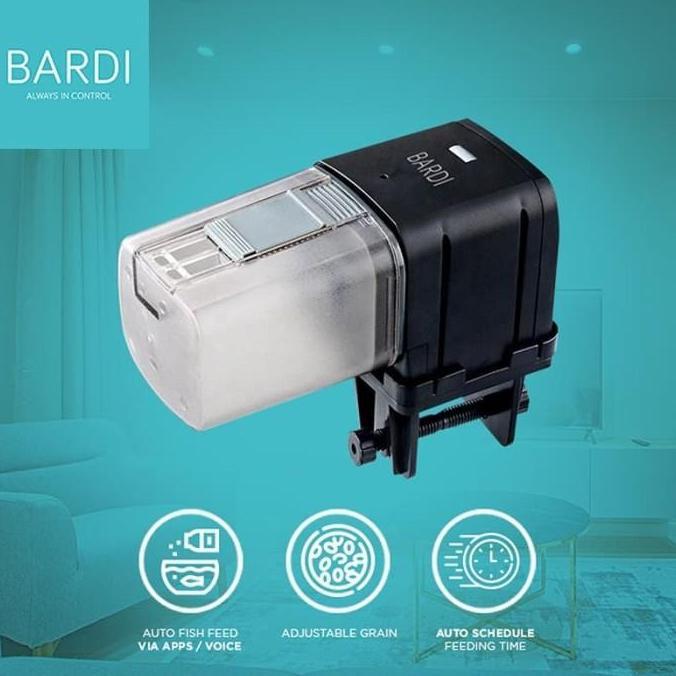 Hobiikan- Bardi Wifi Smart Fish Feeder - Black Iot Home Automation (Wifi)