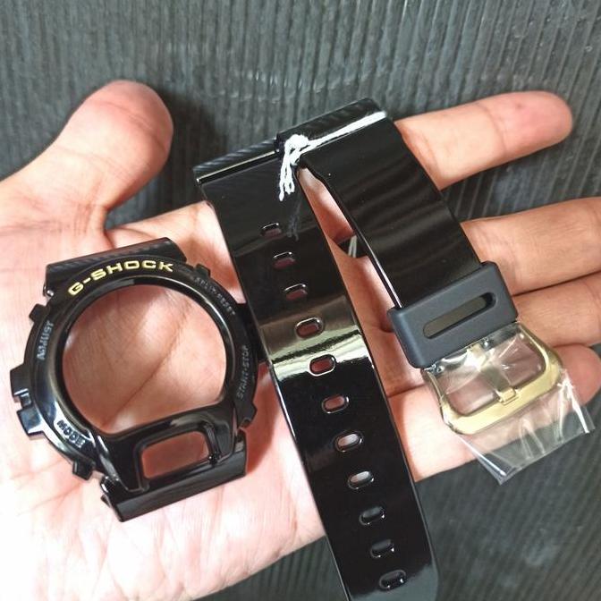 bnb bezel & strap dw 6900 dw6900 hitam glossy original