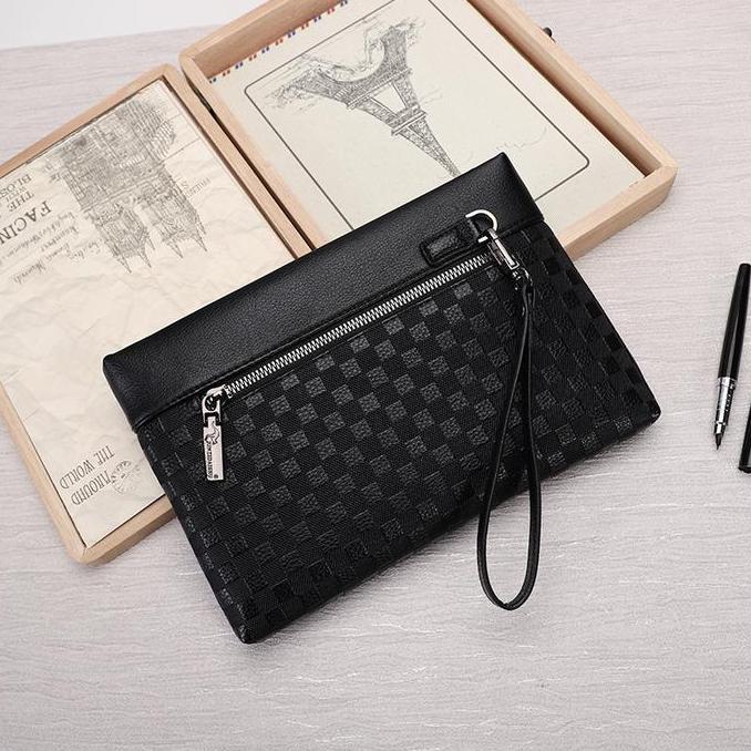Tas Pria Dompet Clutch Pria Dompet Besar Dompet Bisnis Pria Tas Tangan Cowok Kulit Sintetis Tas Tent