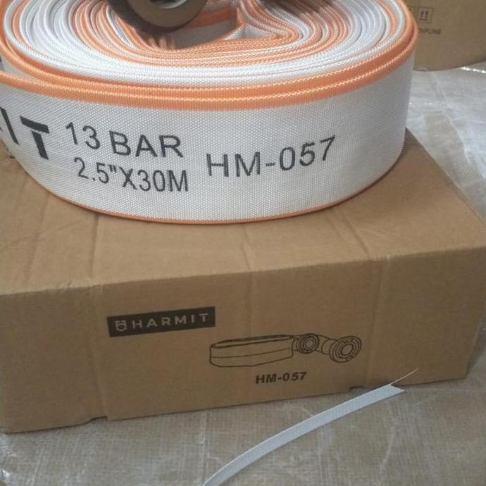 FIRE HOSE PVC CANVAS HARMIT 13BAR + COUPLING 2.5"x30M