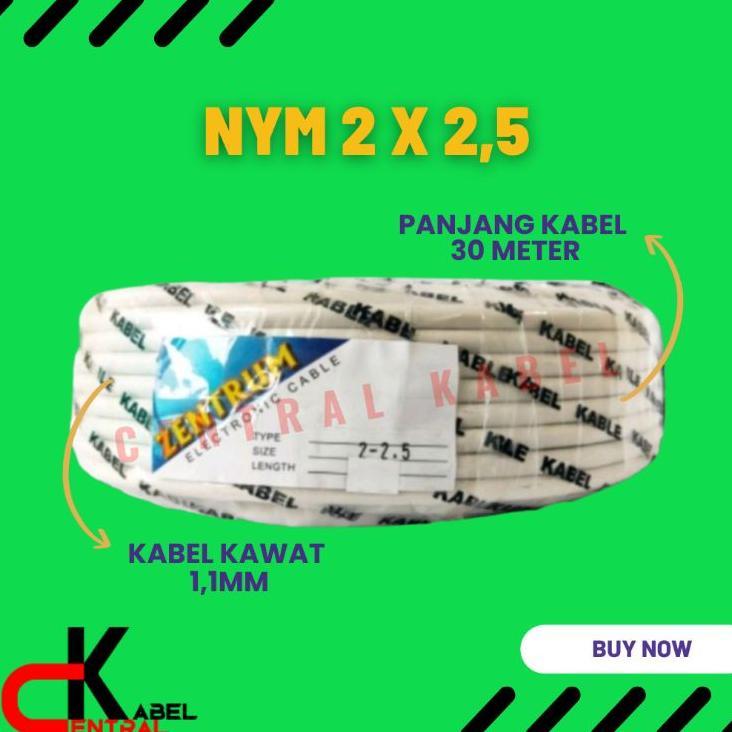 Kabel Listrik Kawat Nym 2 X 2,5 (30 Meter) Hitam / Putih