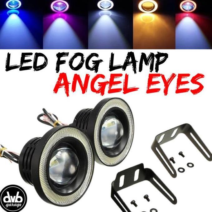 ZHURATMI (2 PCS) LED ANGEL EYES FOGLAMP 3,5 INCH 89MM FOG LAMP UNIVERSAL PROTOK