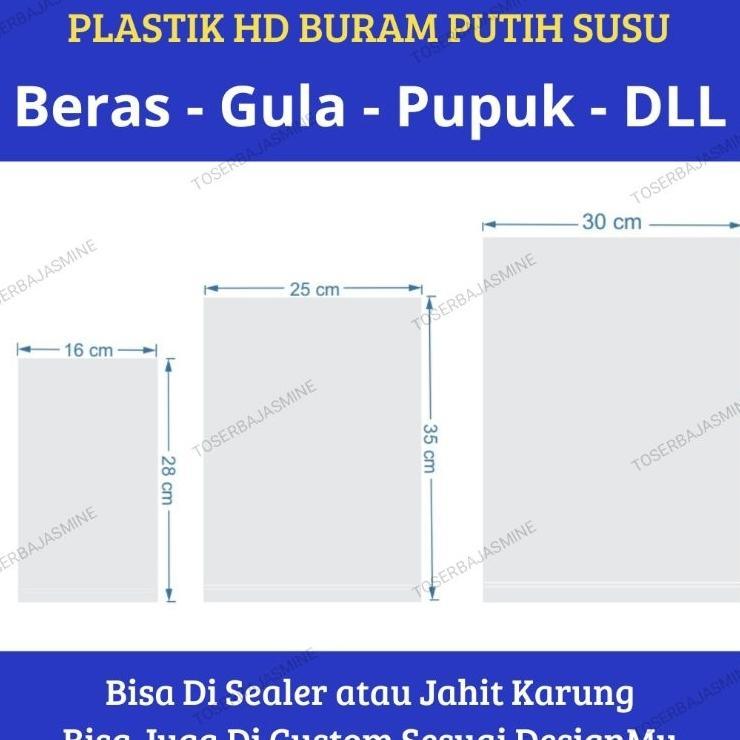 Plastik Polos Hd Ori Kemasan Beras , Gula , Pupuk  Dll 1Kg/2Kg/3Kg/5Kg (Isi 100 Lembar)