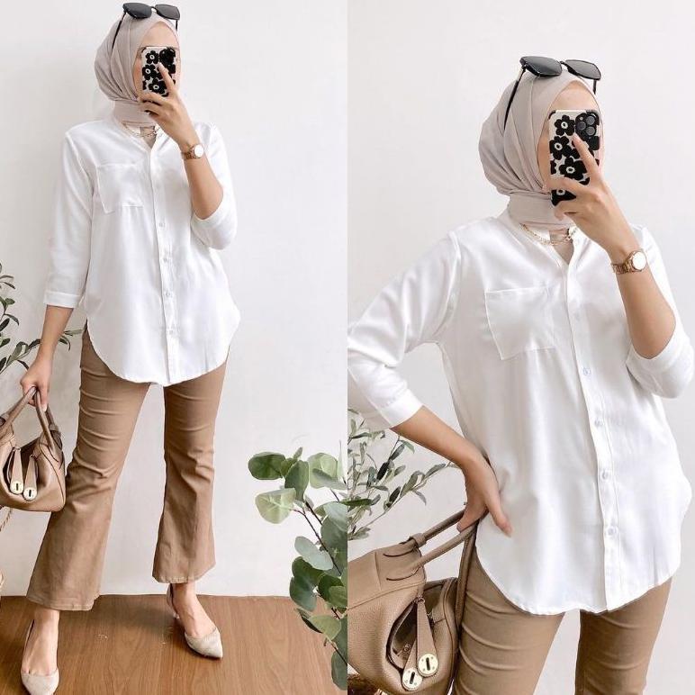 Promo Kemeja Polos Rayon Twil / Kemeja Rayon Oversized / Kemeja Katun Rayon / Kemeja Kantor / Blouse