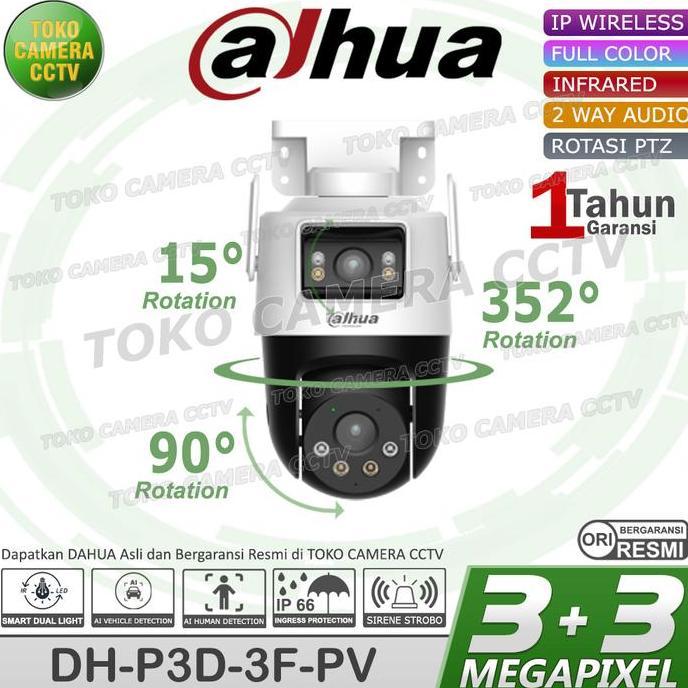 TERLARIS CCTV WIFI OUTDOOR ROTASI DUAL LENS DAHUA PICOO 3MP KAMERA CCTV PINTAR BERSUARA BERWARNA