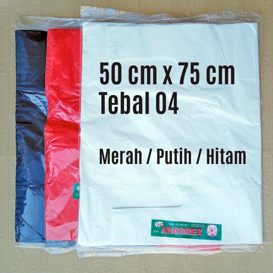 Kantong Kresek Plastik Uk 50 X 75 Tebal 04 Anggrek - Merah Putih Hitam
