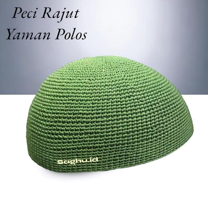 Clothes- Peci Yaman Rajut Polos Dewasa Warna Lengkap Handmade Volt 2 Kopiah Muslim Nyaman Lokal Song