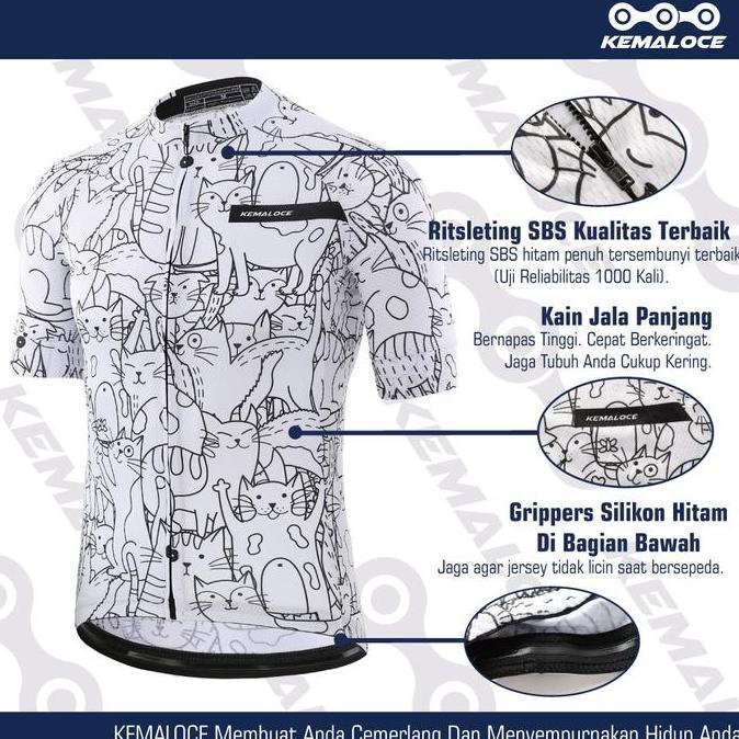 KEMALOCE Jersey Sepeda Roadbike Pria&Wanita Lengan Pendek Bernapas Jersey Roadbike Pakaian Berkelaku