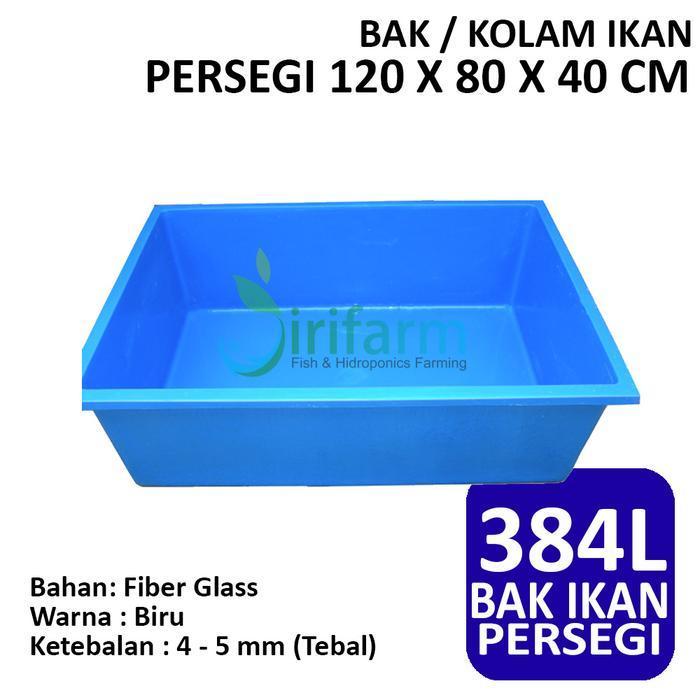JIRIFARM - Bak Kolam Ikan Fiber Kotak Persegi 120x60x40cm 380Liter Koi Tebal