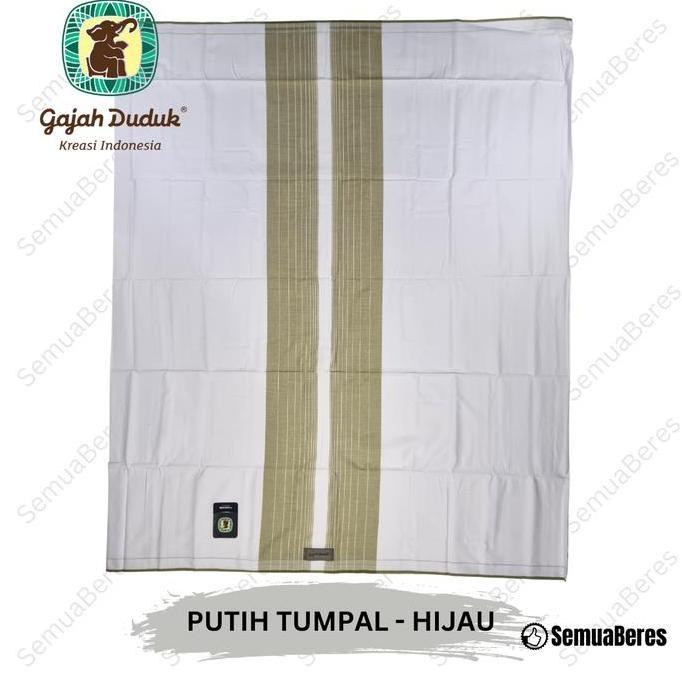 Lancar- Sarung Gajah Duduk Polos Hitam / Putih - Original Kain Tenun Dewasa Pria Laki Cowo Sholat So