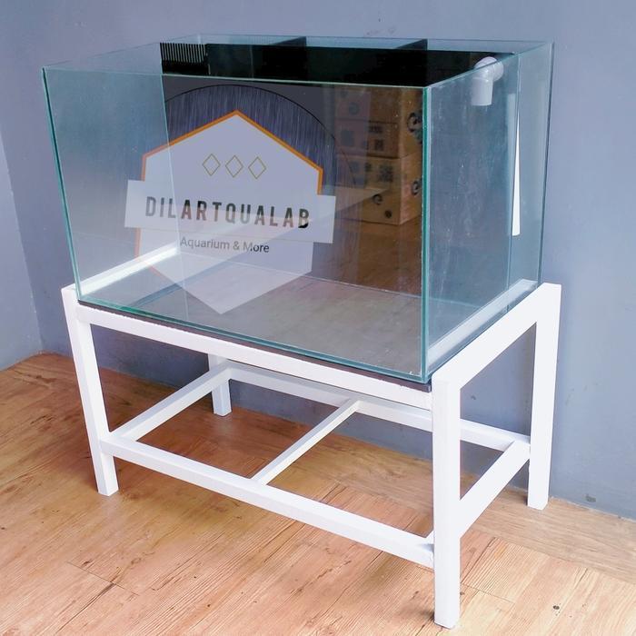 Paket Aquarium Filter Belakang + Rak 70x40x40 8 mm rimless Custom PO