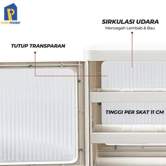 Lemari Makanan Dua Pintu Food Container Susun 3 Rak Penyimpanan Snack Buah Roti