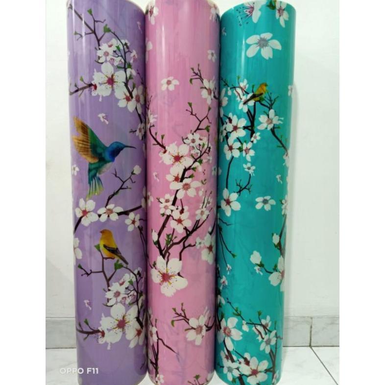 fiber viber plastik penutup pagar motif BUNGA SAKURA 1 meter (satu meter) Termurah