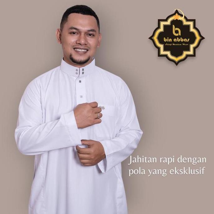 Baju Gamis Jubah Pria Umroh Haji Ihram Katun Ekspor Putih