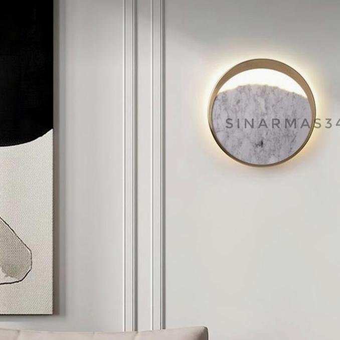HARGA DISC - Lampu Dinding Eclipse F1322 25cm AB WallLamp Nordic Modern American