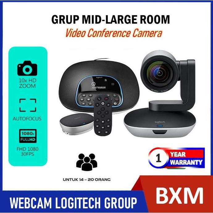 Logitech Group Video Conference Camera Zoom Meeting Webcam Full HD