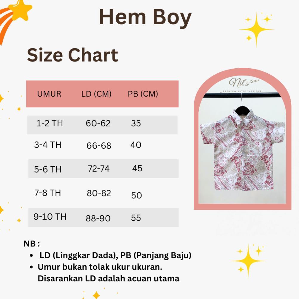 Unik Hem Batik Anak Laki-Laki / Kemeja Lengan Pendek Batik Anak Laki-Laki / Hem Batik Kids / Kemeja 