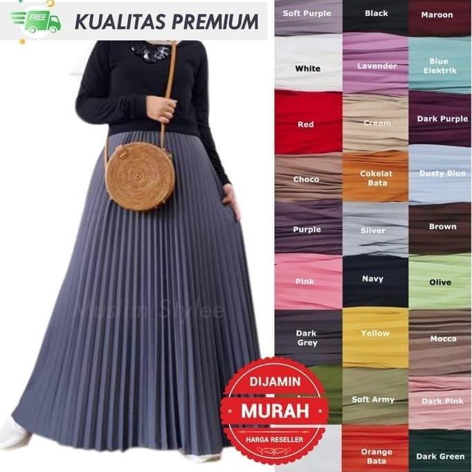 TAMPIL MODIS  256 - PROMO JUAL ROK PLISKET PLEAT SKIRT WANITA KUALITAS ORI TAMPIL MODIS 