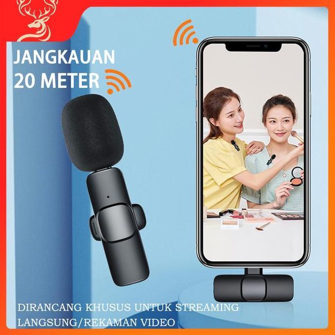 GIYANYAR K8 Mikrofon Nirkabel Mic Clip On Wireless Usb Audio Video Pembuatan Rekaman / Mic Bluetooth