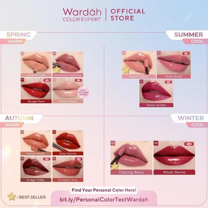 Updown- Wardah Glasting Liquid Lip Hi Pigmented Glass Color Transferproof Lip Cream Lipstick Cair Li
