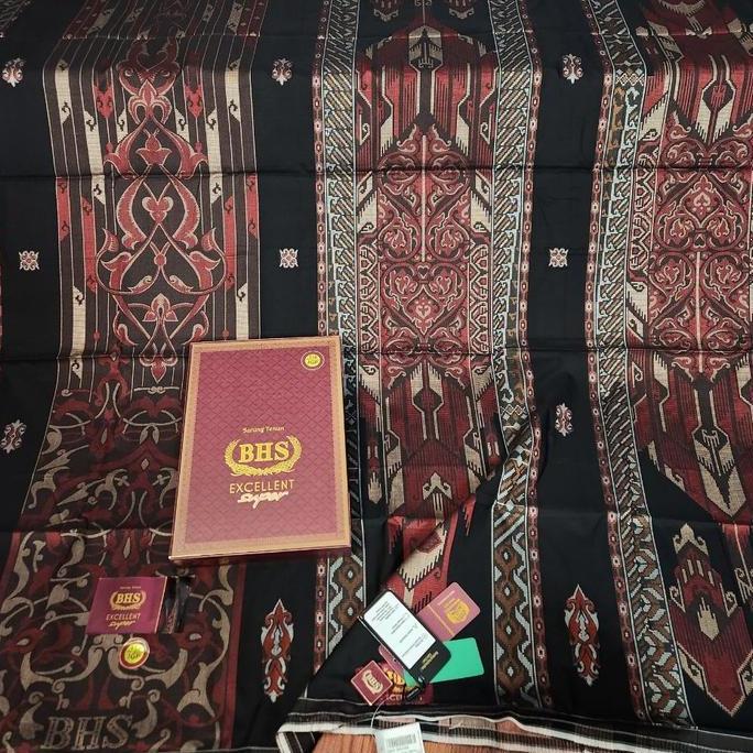 Vegadasama8 - Sarung Tenun BHS EXCELLENT GOLD (BEST SELLER) Motif Jacquard dan Songket dengan Bahan 