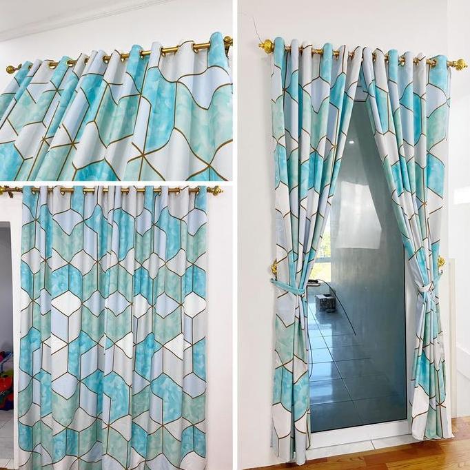 Visitor- Mb Gorden Pintu Kamar - Gorden Jendela Pendek - Hordeng Ruang Tamu Motif Marbel - Korden Je