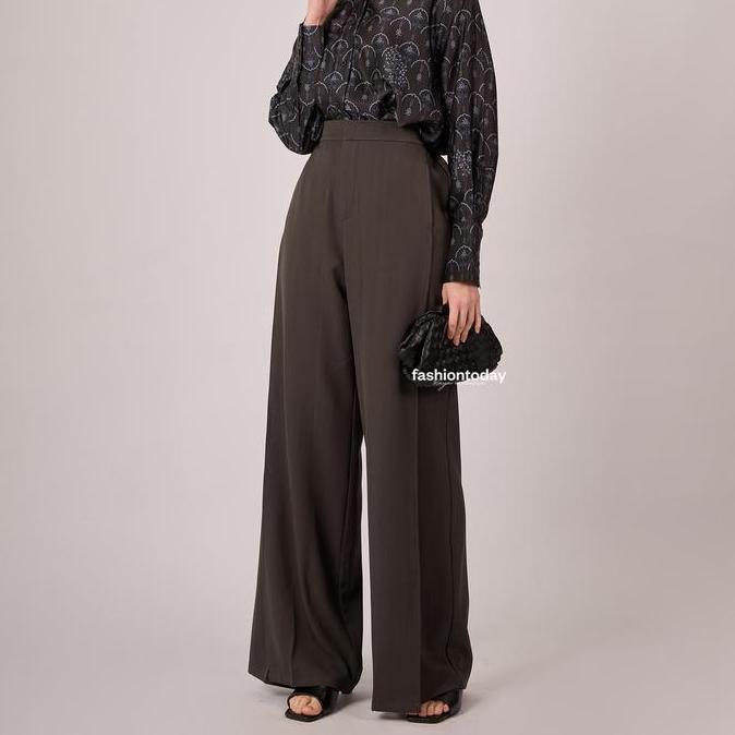Wokex- Jema Pants - Celana Panjang Wanita Straight High Waist Premium Raya Exclusive Fashiontoday Ra