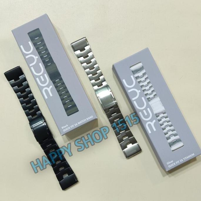 RECYC QUICK FIT 26 MM TITANIUM Watch Band for Smartwatch Garmin /quickfit 26MM