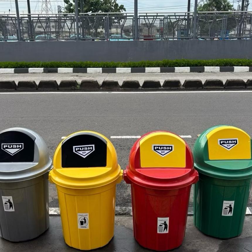 Kimplast - Tempat Sampah + Tutup 80 Liter Tempat Sampah Besar Tong Sampah Tong Sampah Besar Tempat S
