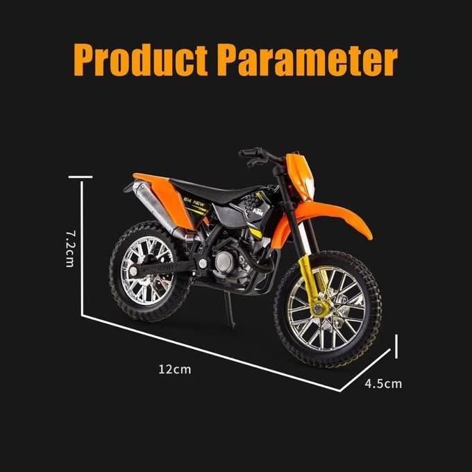 MATEGAV Diecast Ktm 1:18/ Miniatur Motor Trail / Mainan Koleksi Anak Model Motor / Miniatur Motor Ba