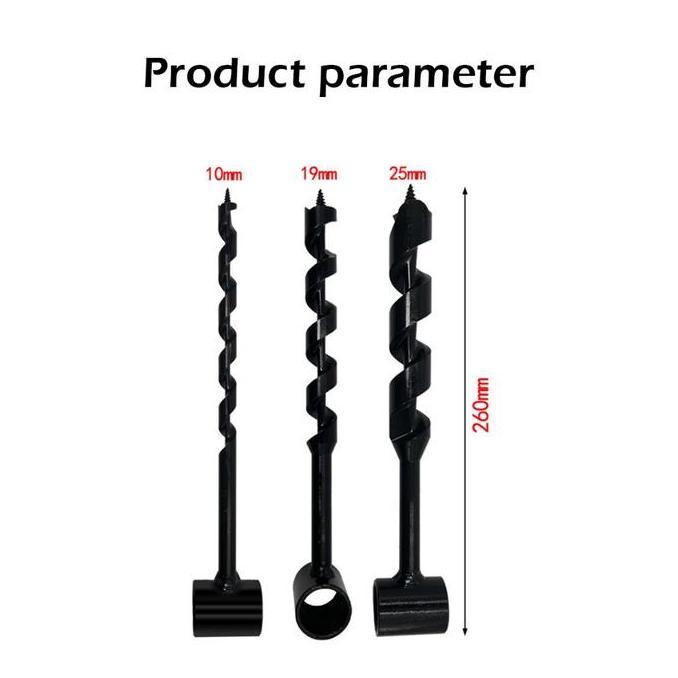 MATEGAV Bor Manual Tangan Kayu Mata Bor 10MM 19MM 25MM Auger Buatan Tangan Alat Bertahan Hidup Di Hu