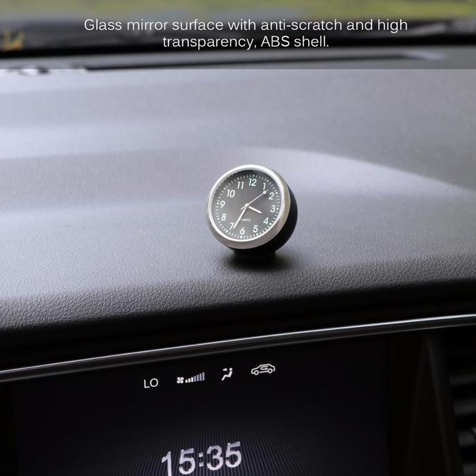 BOTOF Jam Mobil Analog - Jam Dashboard Mobil - Dekorasi Mobil Jam Mini Quartz Hiasan Dashboard