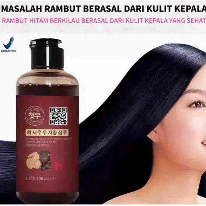 MATEGAV Shampo Uban Black Herbal Permanen Natural Polygonum Multiflorum Hair Blackening