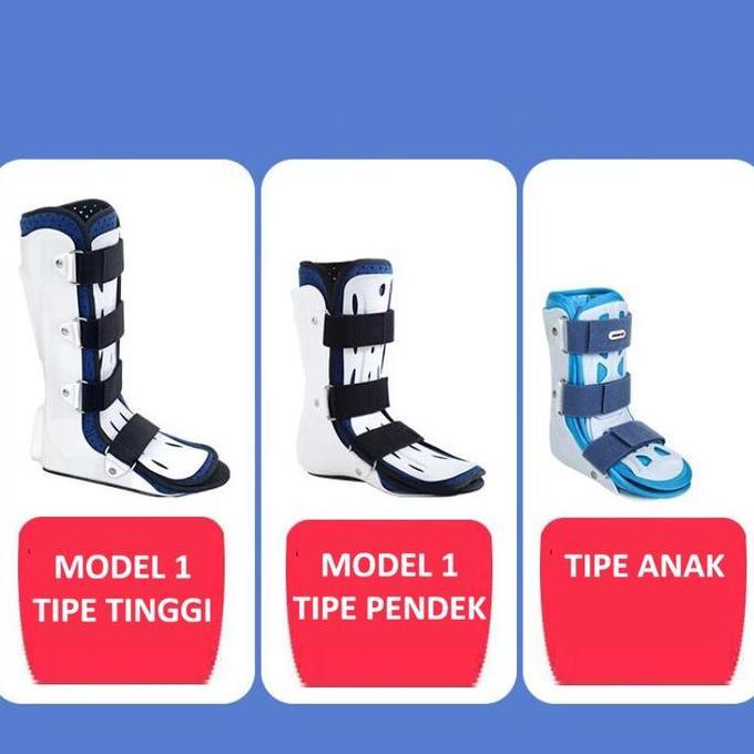 AFO Sepatu Patah Tulang Kaki Anak Dewasa Size 24-45 Tinggi 23-40 cm Dengan Pelat Pelindung Penyangga