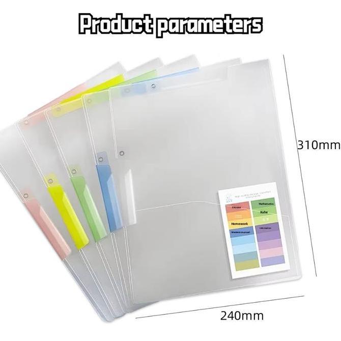 DILEDIU 5PCS/Bag Folder File Dokumen Document Keeper Project Holder Transparan Clear Sleeves A3/A4