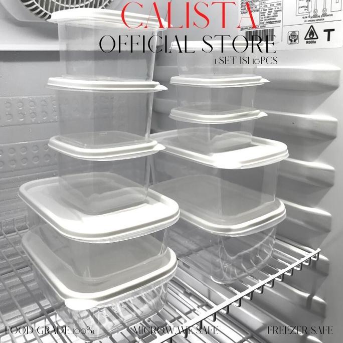 TOPLES KULKAS SET CALISTA OITA PUTIH SET ISI 10PCS/ TOPLES FOOD KONTAINER/CONTAINER KULKAS SET/ TEMP
