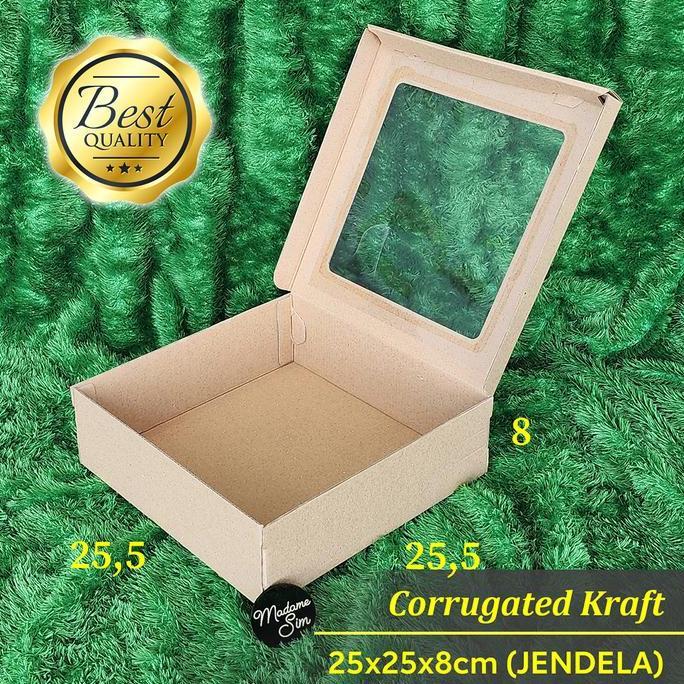 Salva- Kotak Brownis Kue Chiffon - Cake Box - Dus Bolu 25X25X8 (Jendela)