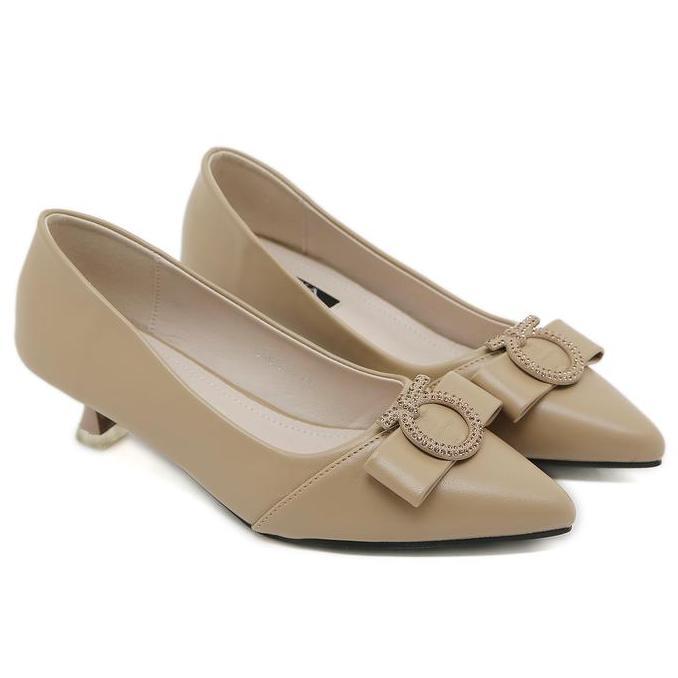 Bozka Sepatu Heels Rendah Camilia Black Shoes