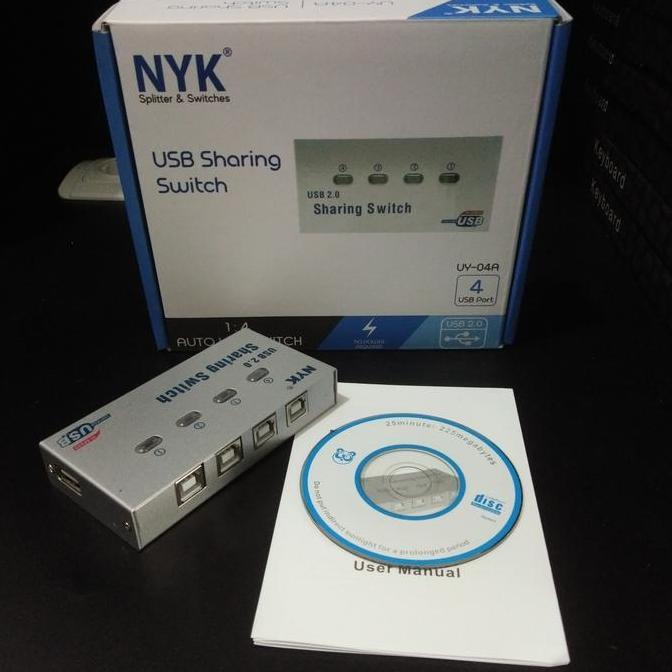 Adabanyak- Nyk Auto Switch Printer 4Port/Usb Sharing Switch Printer 4Port