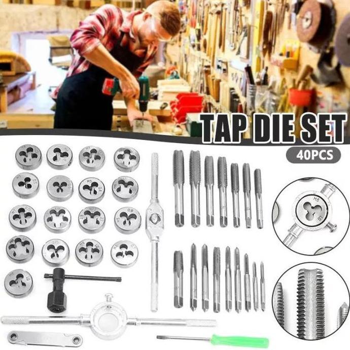 40 Pcs Metric Tap Die Set Alat Ulir Tangan Tungsten Carbide Screw