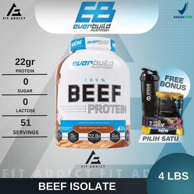 Cod,Bisaaja- Everbuild Nutrition Beef Protein Isolate 4 Lbs 4Lbs Ever Build