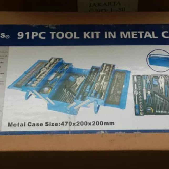 Tool Kit Set Kunci Bengkel Komplit 91Pc / Kunci Shock Dll Best Quality