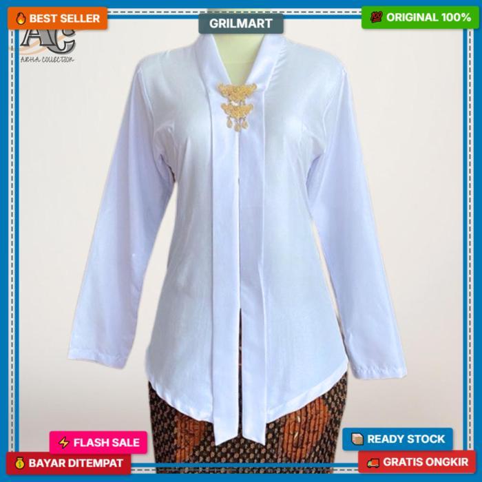 Kebaya Kartini Modern Katun Lengan Panjang Atasan Tradisional Wisuda Dan Seragaman Lembut Adem Nyama